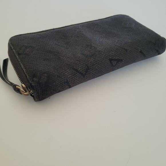 BVLGARI Zip Wallet Black Logo Italian Large Designer Canvas Leather Accordion - Picture 11 of 13